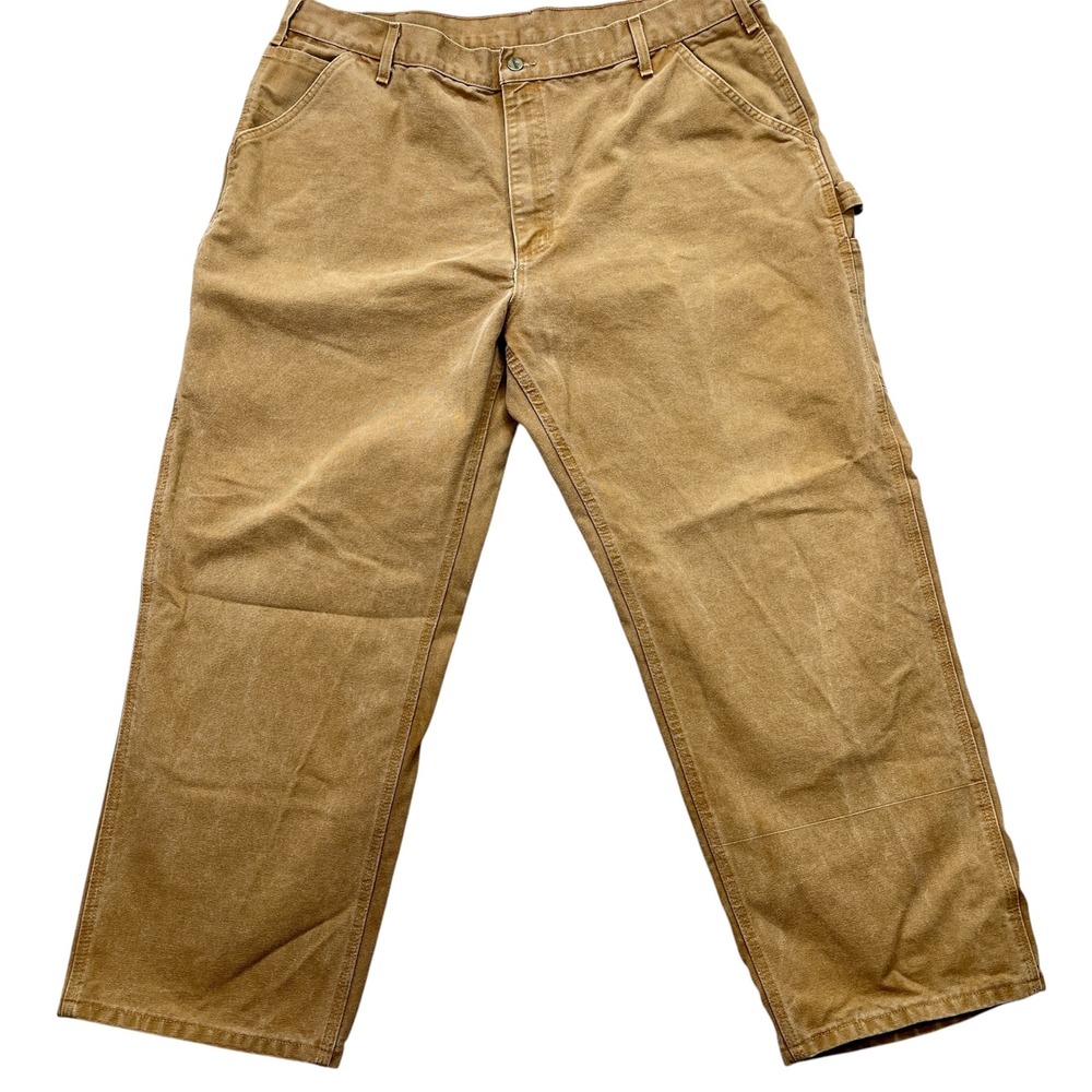 Vintage Carhartt Brown Duck Canvas Carpenter Pants Made in USA 42x30 BRN B11